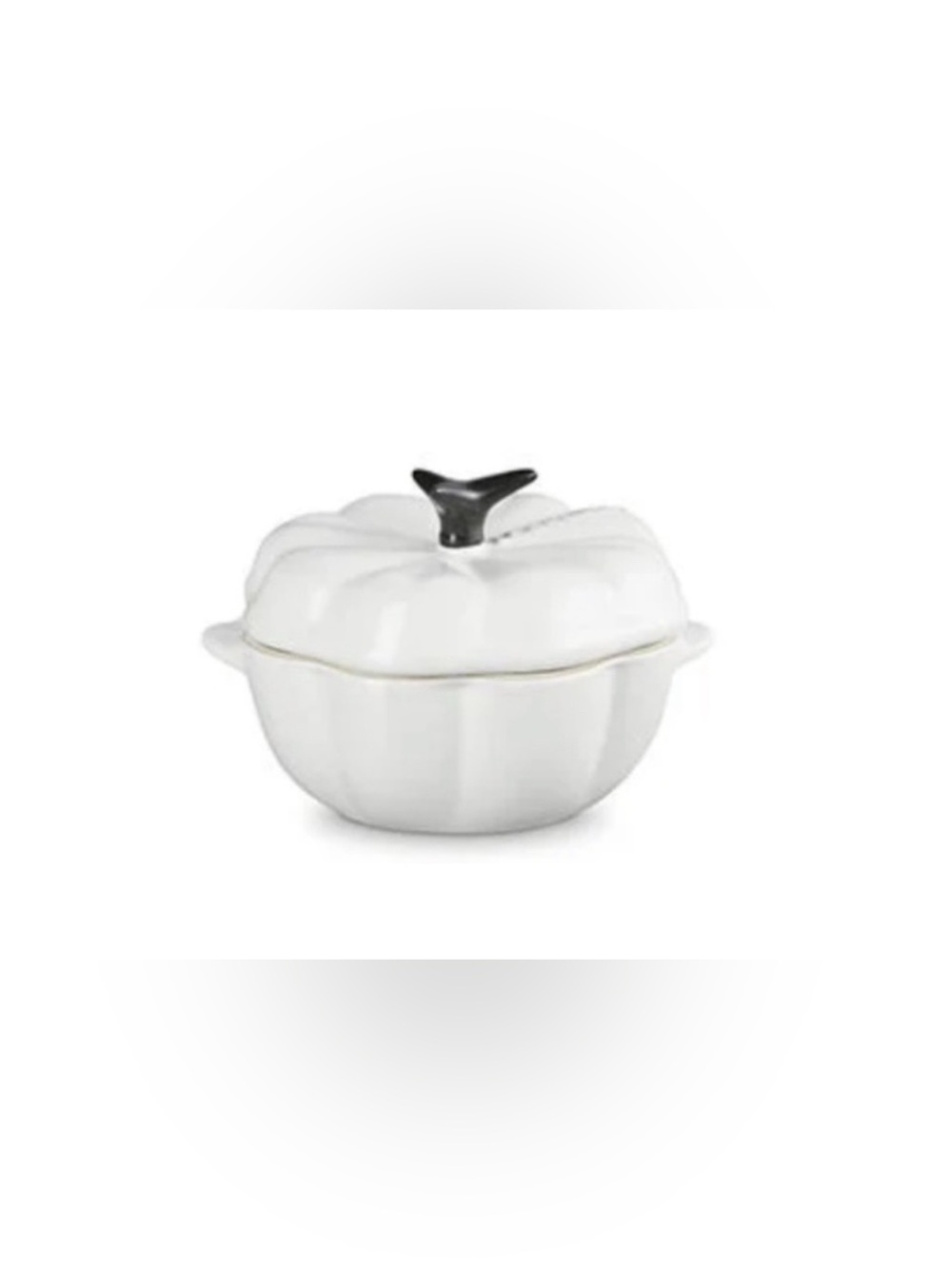 Brand New COTTON MATTE WHITE Le Creuset Mini Pumpkin Cocotte
